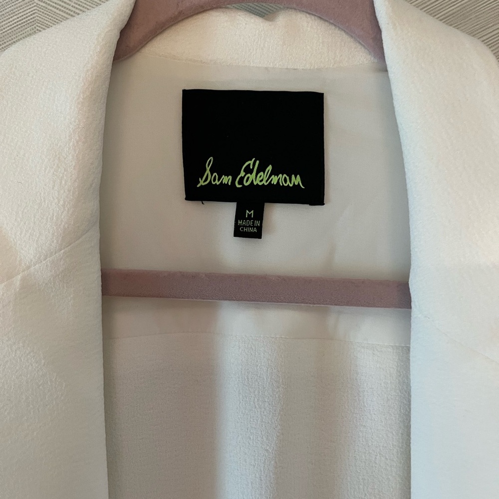Sam Edelman NWT white blazer. Long front/ short crisscross back. Medium - Picture 2 of 4